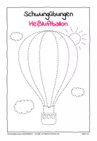 Vorschau - Arbeitsblätter - Schwungübungen Heißluftballon: Klasse 1 & Vorschule (Kita) - Deckblatt