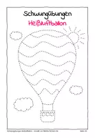 Vorschau - Arbeitsblätter - Schwungübungen Heißluftballon: Klasse 1 & Vorschule (Kita) - Seite 1