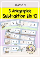 Vorschau - Spiele - 5 Anlegespiele zur Subtraktion im ZR 10 - Deckblatt