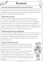 Vorschau - Arbeitsblätter - Karneval/Fasching/Fastnacht - Lesetext mit Fragen und Lösungen - Seite 1