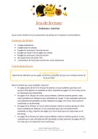 Aperçu - Jeux - Jeu de lecture - Animaux marins - Cursif - Page 1