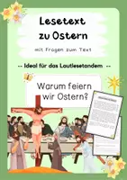 Vorschau - Arbeitsblätter - Lesetext (Lesetandem) "Warum feiern wir Ostern?" - mit Fragen zum Text - Deckblatt
