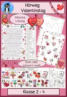 Vorschau - Arbeitsblätter - Valentinstag Hörweg, Sachtext, Hörübung, Sachunterricht, Deutsch, Klasse 2, Klasse 3, Klasse 4 - Deckblatt
