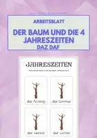 Vorschau - Arbeitsblätter - Der Baum und die 4 Jahreszeiten: Arbeitsblatt 1. Klasse (DAZ DAF) - Deckblatt
