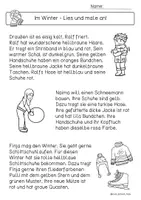Vorschau - Arbeitsblätter - Lesen und malen Winter, Leseverständnis - Seite 3