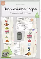 Vorschau - Spiele - Geometrische Körper - Klammerkarten (Klasse 1-5) - Deckblatt