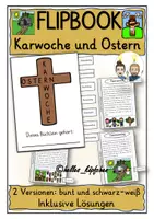Vorschau - Arbeitsblätter - FLIPBOOK basteln Karwoche und Ostern Kirchenjahr Religion - Deckblatt