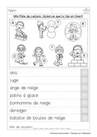 Aperçu - Feuilles d'exercices - Mini Piste de Lecture: Qu'est-ce que tu fais en hiver? - Page 1