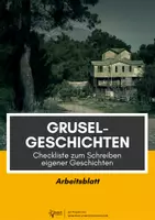 Vorschau - Arbeitsblätter - Gruselgeschichten: Checkliste zum Schreiben eigener Geschichten #halloween - Deckblatt