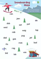 Vista previa - Hojas de trabajo - Snowboarding Maze (Reading worksheets) - Portada