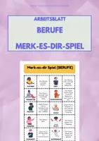 Vorschau - Arbeitsblätter - Merk-es-dir: BERUFE (1. Klasse / Daz Daf) - Deckblatt