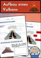 Vorschau - Arbeitsblätter - Aufbau eines Vulkans - Magma Lava Unterschied - Arbeitsblatt - Erdkunde für die Sek 1 - Deckblatt