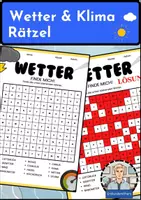 Vorschau - Arbeitsblätter - Wetter und Klima Arbeitsblatt - Suchsel - Suchworträtzel - Erdkunde für die Sek 1 - Deckblatt