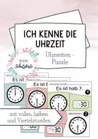 Vorschau - Spiele - Uhrzeiten Puzzle - Uhr - Legepuzzle - Spiel - Freiarbeit - Deckblatt