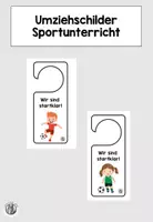 Vorschau - Mal- und Bastelvorlagen - Wir sind startklar! - Umziehschilder Sportunterricht - Deckblatt