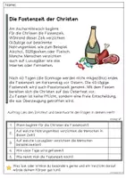 Vorschau - Arbeitsblätter - Fasten und Fastnacht - Infotexte, Fragen und zwei kleine Projekte - Seite 1