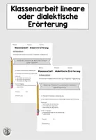 Vorschau - Klassenarbeiten - Klassenarbeit - lineare und dialektische Erörterung - Deckblatt