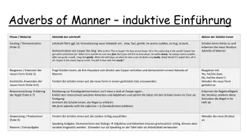 Vorschau - Stundenentwürfe - Induktive Grammatikeinführung: Adverbs of Manner - Seite 1