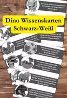 Vorschau - Mal- und Bastelvorlagen - Dinosaurier Lernkarten schwarz/weiß - Dino Flashcards - Deckblatt