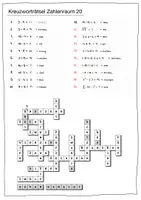 Vorschau - Arbeitsblätter - Kreuzworträtsel Zahlen 1 bis 20 - Mathe - Intensivklasse - Willkommensklasse - DaZ - Seite 2