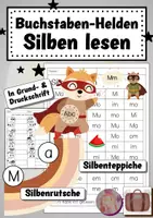 Vorschau - Arbeitsblätter - Buchstaben-Helden: Silbenrutsche und Silbenteppiche - Deckblatt