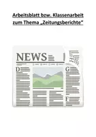 Vorschau - Arbeitsblätter - Zeitungsbericht erstellen anhand von Stichpunkten incl. Lösung - Deckblatt