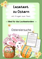 Vorschau - Arbeitsblätter - Lesetext (Lesetandem) "Ostereiersuche?" - mit Fragen zum Text - Deckblatt