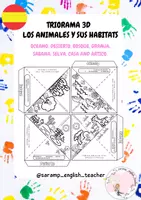 Vista previa - Manualidades / Dibujos para colorear - TRIORAMA: LOS ANIMALES Y SUS HÁBITATS (CON TEXTO) - página 1