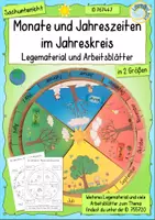 Vorschau - Arbeitsblätter - Jahreskreis Grundschule – Monate & Jahreszeiten mit Legematerial & Arbeitsblättern - Deckblatt