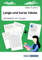 Vorschau - Arbeitsblätter - Lange & kurze Vokale – Rechtschreibregeln und Übungen | Klasse 5–6 - Deckblatt