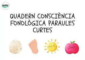 Vista previa - Refuerzo / NEE / Materiales de apoyo - QUADERN CONSCIÈNCIA FONOLÒGICA PARAULES CURTES - Portada