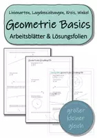 Vorschau - Arbeitsblätter - Geometrische Grundlagen - Arbeitsblätter mit Lösungsfolien - Deckblatt