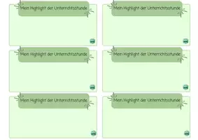 Vorschau - Anderer Materialtyp - Feedbackkarten für Unterrichtsstunden - Deckblatt