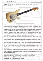 Vorschau - Arbeitsblätter - Instrumentenkunde: die E-Gitarre erklärt (mit Lösung) - Deckblatt