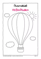 Vorschau - Mal- und Bastelvorlagen - Ausmalbilder Heißluftballon - Deckblatt