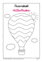 Vorschau - Mal- und Bastelvorlagen - Ausmalbilder Heißluftballon - Seite 1