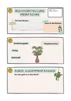 Vorschau - Arbeitsblätter - Buchvorstellung Lesefächer Merkfächer Sekundarstufe - Seite 1