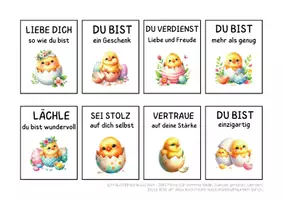 Vorschau - Anderer Materialtyp - Mutmachkarten Osterküken | Positive Affirmationen für Selbstliebe | Klasse 3–6 - Seite 2