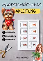 Vorschau - Mal- und Bastelvorlagen - Mutmachkarten Affirmationen mit niedlichen Welpen - Seite 1