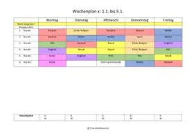 Vorschau - Anderer Materialtyp - Vorlagen für Wochenpläne - Version für die Klasse und Lehrkräfte - Seite 2