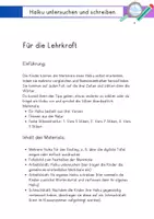 Vorschau - Arbeitsblätter - Das Haiku - Gedichte untersuchen und schreiben - Seite 1