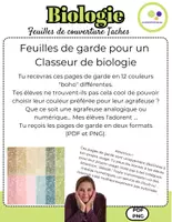Aperçu - Cartes / Images - Biologie | 12 pages de garde | Taches | Chemise de biologie - Page 1