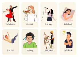 Vorschau - Bildkarten - VERBS FLASH CARDS - Lernkarten/Bildkarten Verben - Seite 1