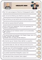 Vorschau - Arbeitsblätter - Checkliste Kriminalgeschichte - Seite 1
