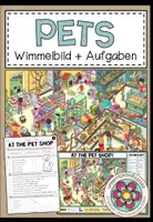 Vorschau - Arbeitsblätter - AT THE PET SHOP - Wimmelbild + Aufgaben (3.-5. Schulstufe) - Deckblatt