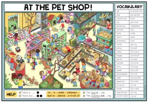 Vorschau - Arbeitsblätter - AT THE PET SHOP - Wimmelbild + Aufgaben (3.-5. Schulstufe) - Seite 2