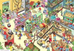 Vorschau - Arbeitsblätter - AT THE PET SHOP - Wimmelbild + Aufgaben (3.-5. Schulstufe) - Seite 3