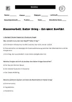 Vorschau - Arbeitsblätter - Klassenarbeit Kalter Krieg - Ost-West Konflikt - Seite 1