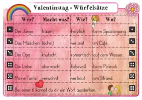 Vorschau - Arbeitsblätter - Valentinstag - Würfelsätze - Seite 2