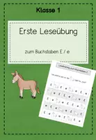Vorschau - Arbeitsblätter - Leseübung zum Buchstaben E - Deckblatt